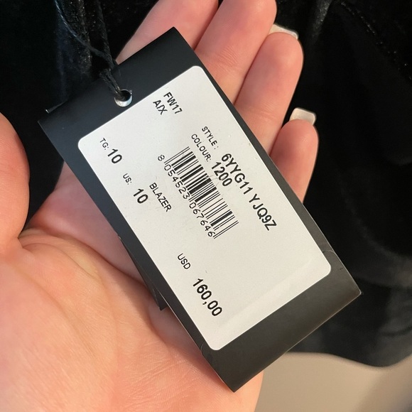 NWT A/X Armani Exchange Velvet Black Blazer - Picture 4 of 6